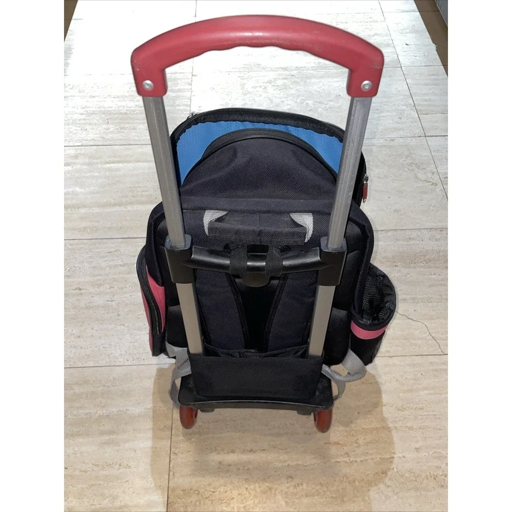 Unme Go To School Kids Rolling Backpack for Girls Pink‎